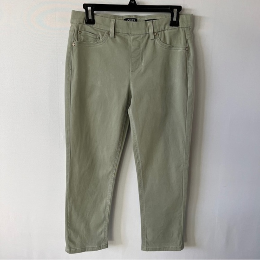 JONES New York 'Astor Pull On' Capri Pants Women's Sz 4 Lite Green Stretch. - Picture 6 of 6